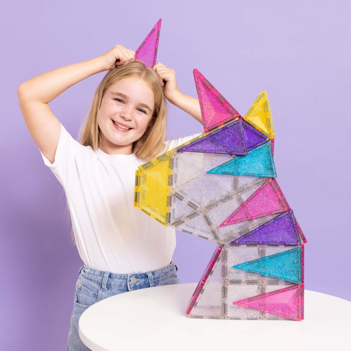 Connetix Multicolour Glitter Enhjørning Pakke 56 Pcs