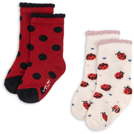 Konges Sløjd Ladybug 2 Pakke Ladybug Jacquard Strømper