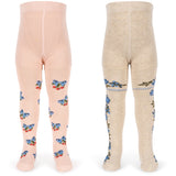 Konges Sløjd Amarena/Tramonto 2 Pakke Flower Og Cherry Jacquard Strømpebukser