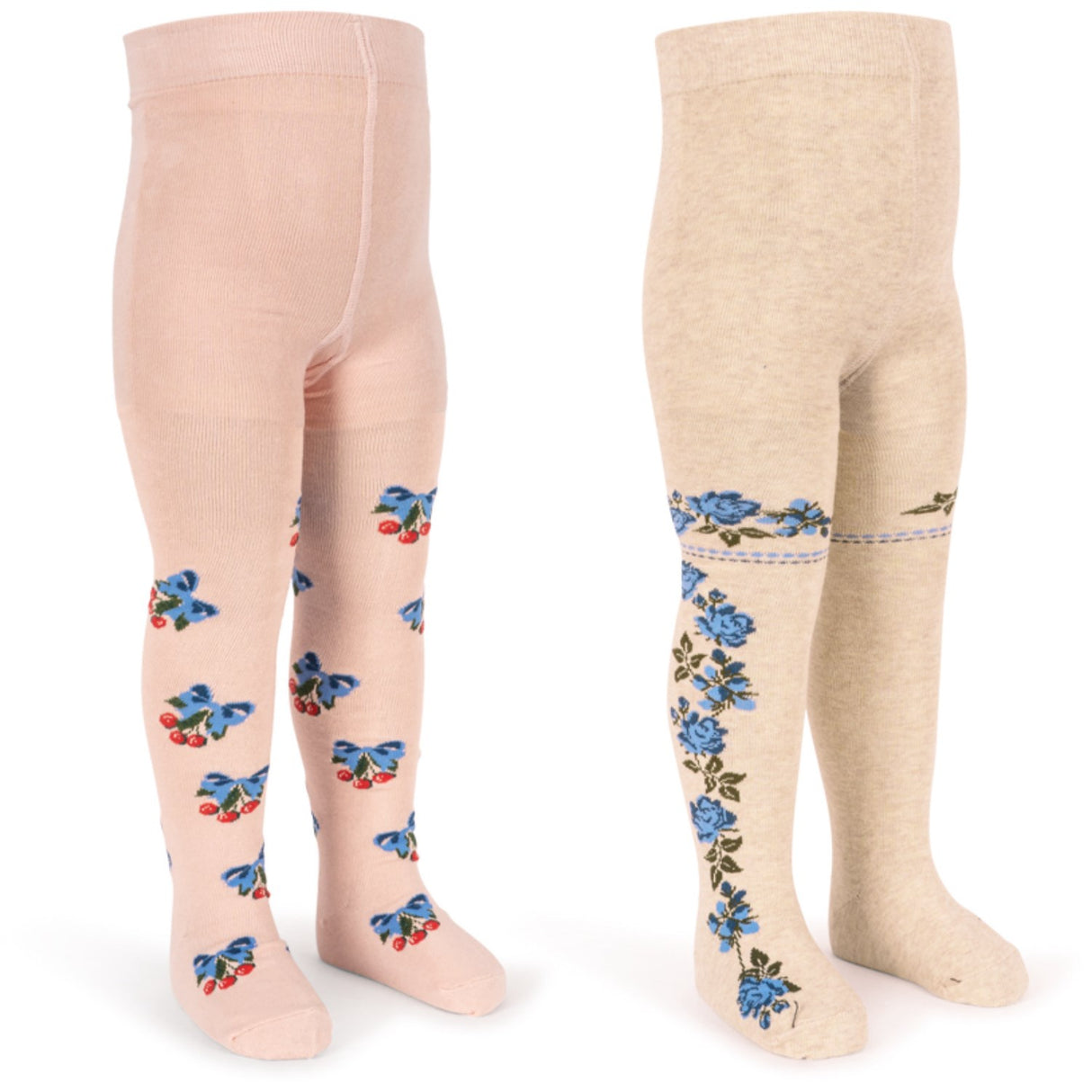 Konges Sløjd Amarena/Tramonto 2 Pakke Flower Og Cherry Jacquard Strømpebukser