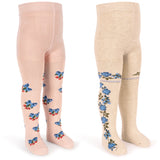 Konges Sløjd Amarena/Tramonto 2 Pakke Flower Og Cherry Jacquard Strømpebukser