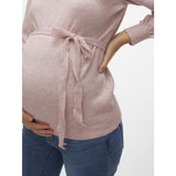 Mama;licious Misty Rose Melange Mlnewanne L/S Strikk Topp A.