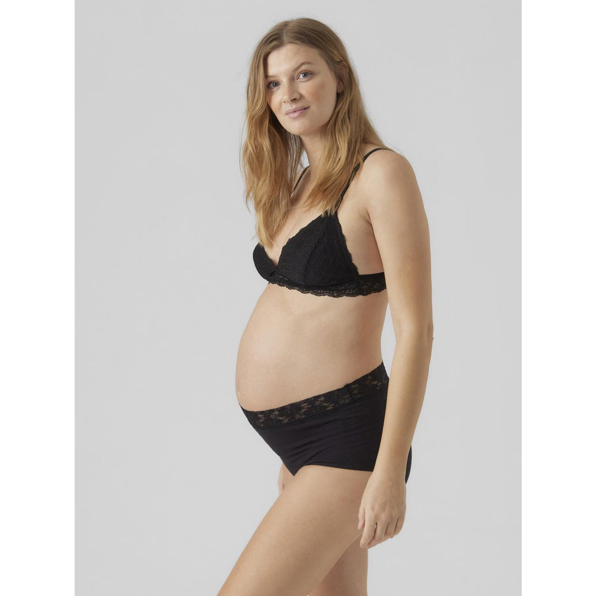 Mama;licious Black Mlheal Hw Lace Truser 3-P A.