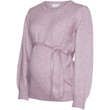 Mama;licious Misty Rose Melange Mlnewanne L/S Strikk Topp A.