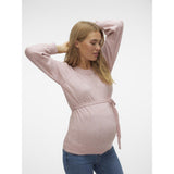 Mama;licious Misty Rose Melange Mlnewanne L/S Strikk Topp A.