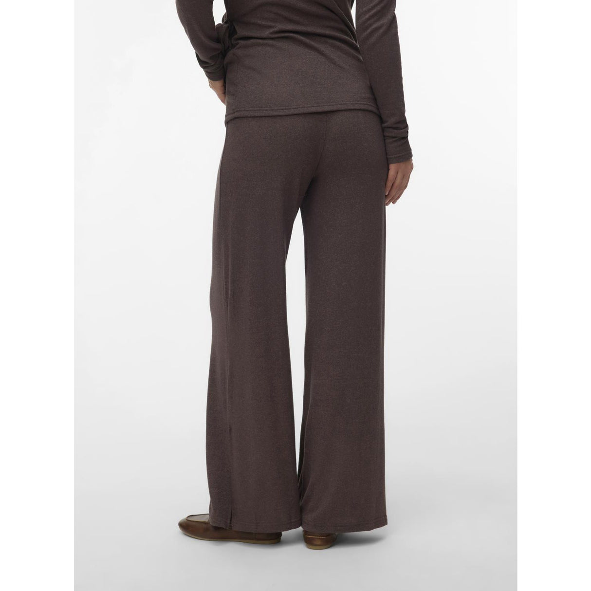 Mama;licious Chocolate Brown Melange Mlkira Wide Jrs Bukser Hw