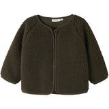 Lil'Atelier Dark Earth Nbnnalo Bia Loose Sherpa Jakke Lil