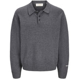 Jack & Jones Junior Dark Grey Melange Jornorrebro Strikk Polo Jnr