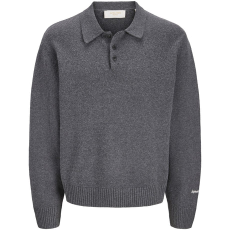 Jack & Jones Junior Dark Grey Melange Jornorrebro Strikk Polo Jnr