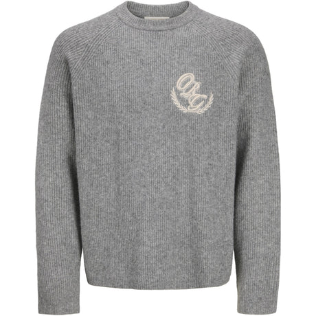 Jack & Jones Junior Light Grey Melange Jorfrederiksberg Strikk Emb Cn Sn Jnr