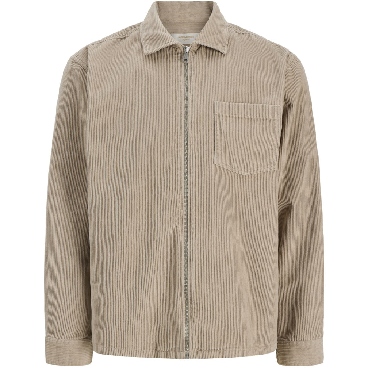 Jack & Jones Junior Feather Gray Jortoronto Cordudoy Zip Skjorte Ls Bf Jnr
