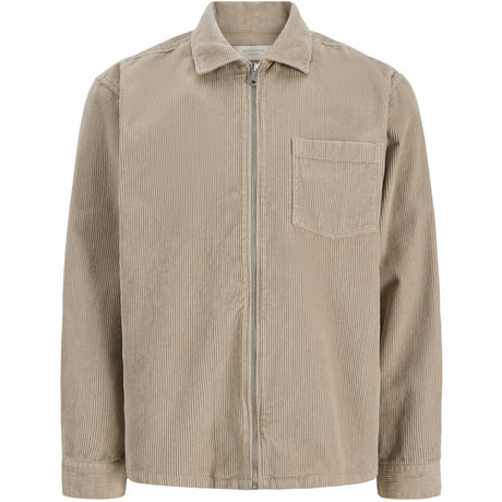 Jack & Jones Junior Feather Gray Jortoronto Cordudoy Zip Skjorte Ls Bf Jnr
