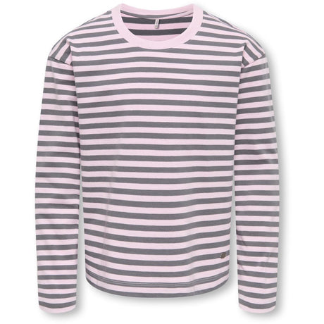 kids ONLY Parfait Pink Plum Kitten Kognicca Ls Rxl Y/D Striped Topp Jrs