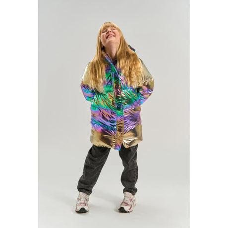 The New Metallic Multicolor Tnunicca Long Puffer Jakke