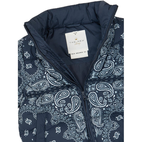 THE NEW Siblings Navy Blazer AOP Tnstulrik Puffer Jakke