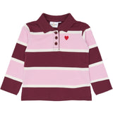 THE NEW Siblings Burgundy Striped Tn Tnstvidalia L_S Pique Polo