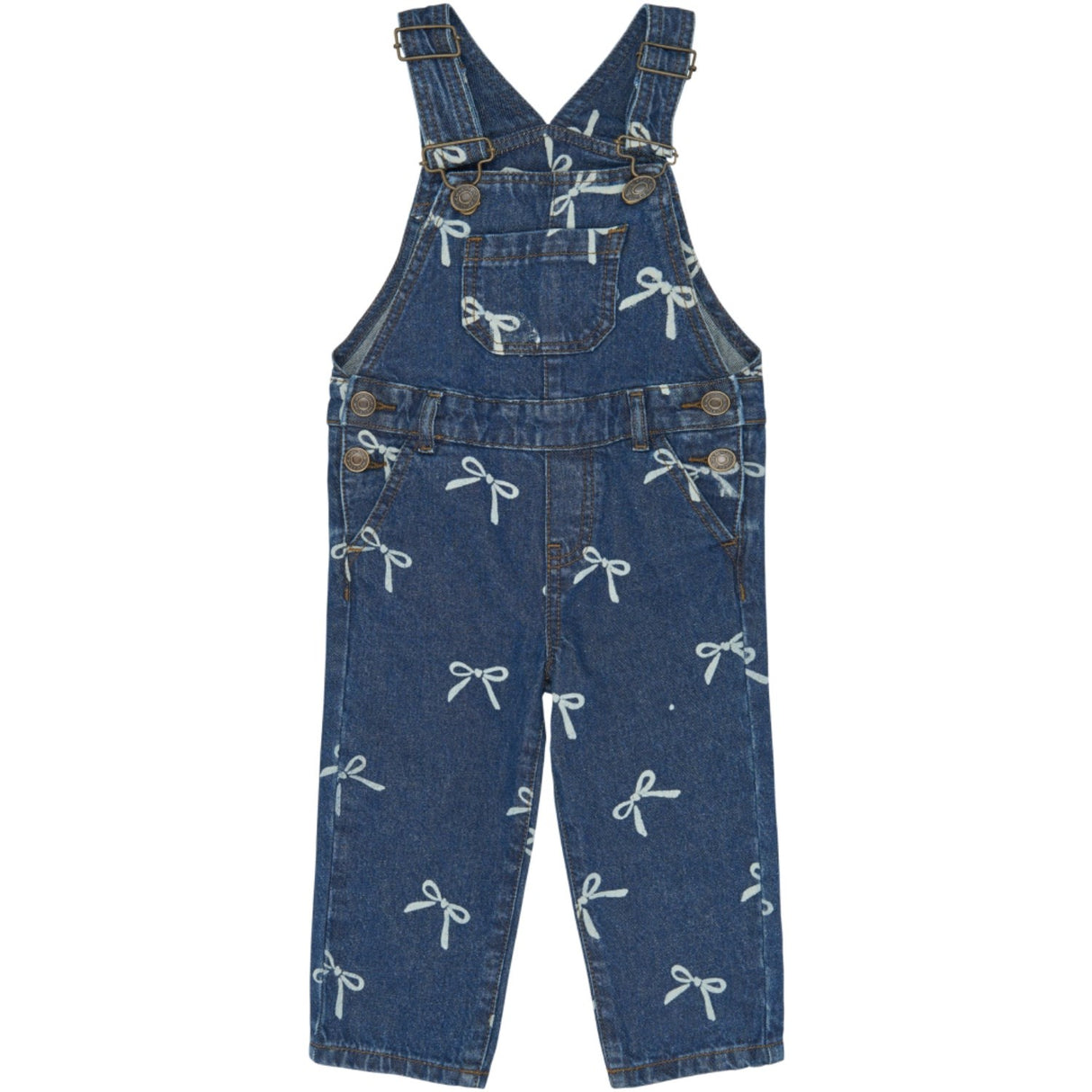 THE NEW Siblings Medium Blue Denim AOP Tnstvinaya Denim Dungarees
