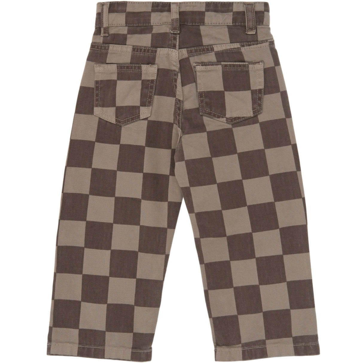THE NEW Siblings Taupe Gray Check Tn Tnstvondell Baggy Fit Jeans