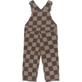 THE NEW Siblings Taupe Gray Check Tn Tnstvondell Denim Dungarees