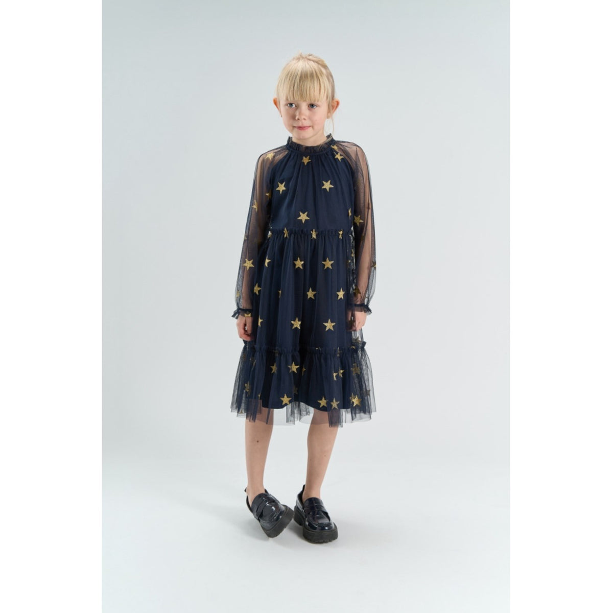 The New Navy Blazer AOP Tnyudelle Mesh L_S Kjole