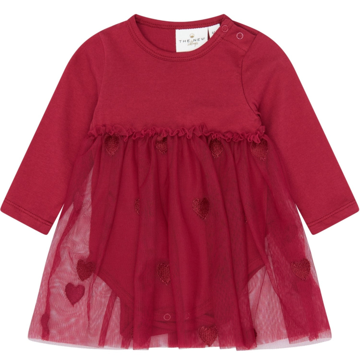 THE NEW Siblings Rio Red Emb Tnsbynalla L_S Mesh Bodydress