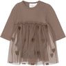 THE NEW Siblings Taupe Gray Emb Tn Tnsbynalla L_S Mesh Bodydress