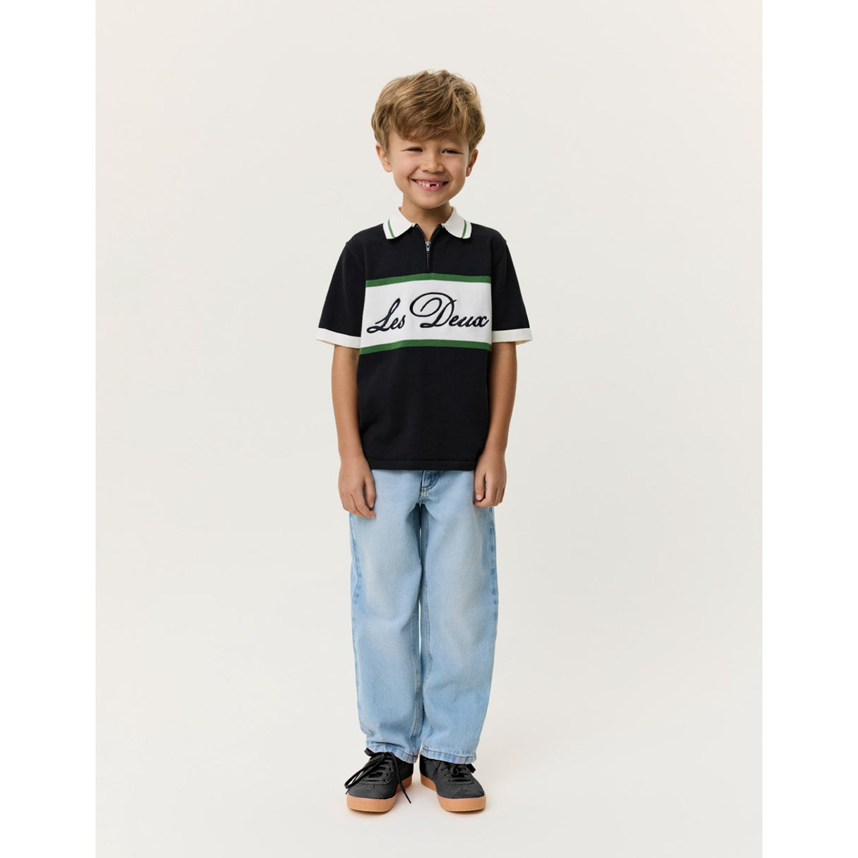 Les Deux Kids Tap Shoe Black Strikket Glidelås Polo KIDS