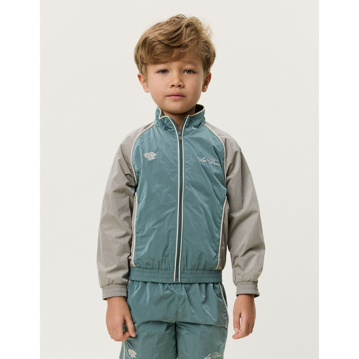 Les Deux Kids Tea Green Shiny Crisp Track Jakke KIDS