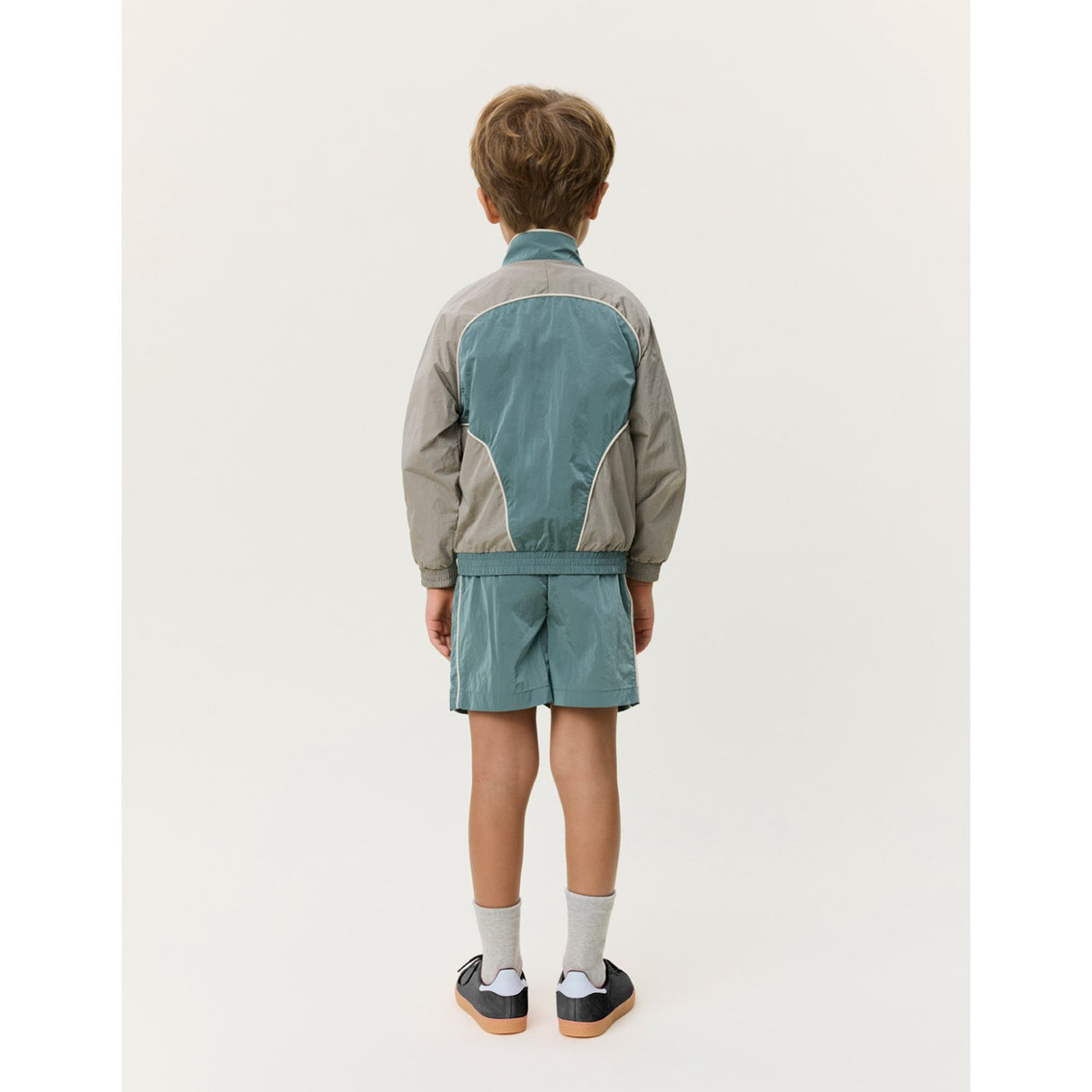 Les Deux Kids Tea Green Shiny Crisp Track Jakke KIDS