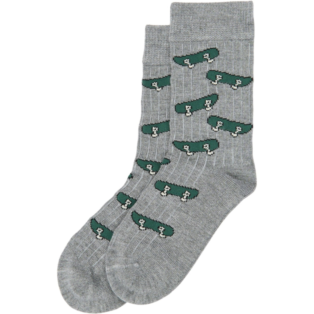 minipop® Light Grey Melange Mats Bambus Strømpe