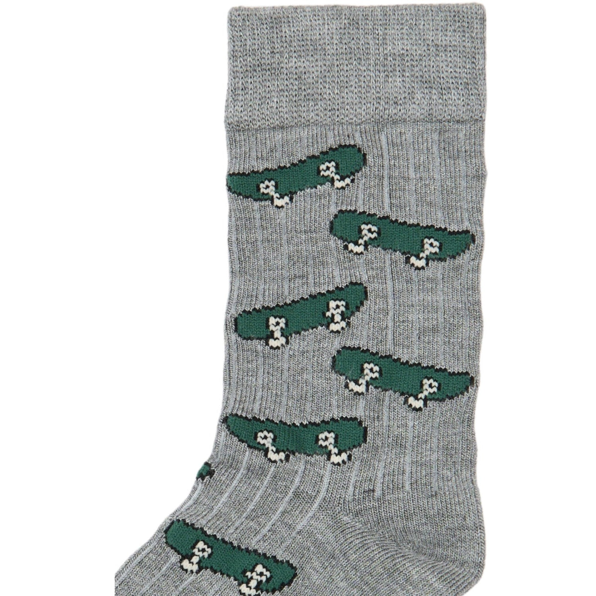 minipop® Light Grey Melange Mats Bambus Strømpe