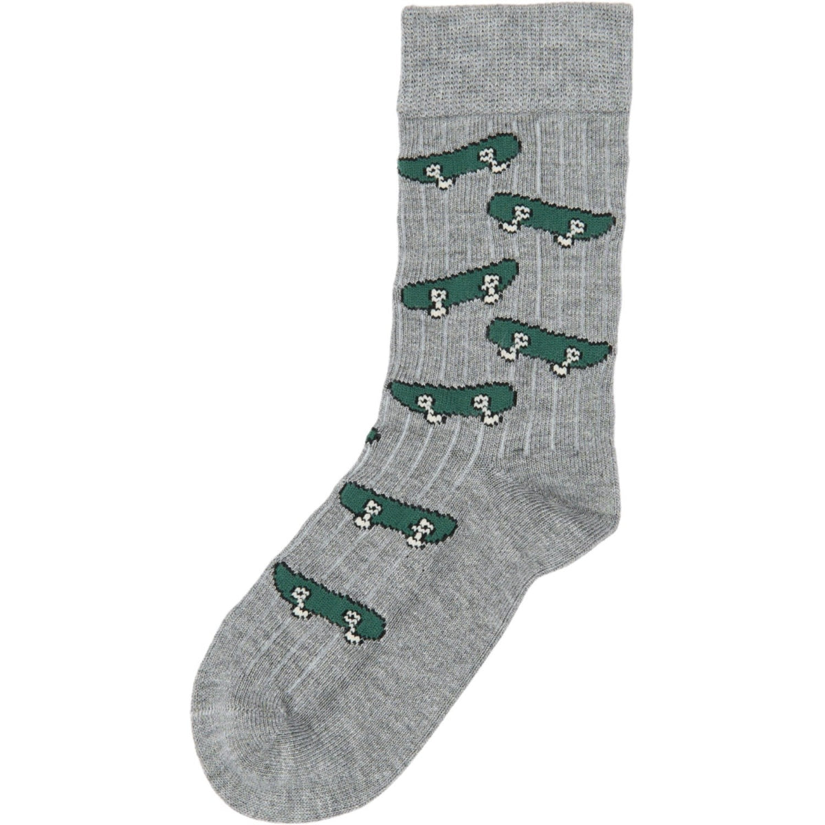 minipop® Light Grey Melange Mats Bambus Strømpe