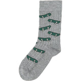 minipop® Light Grey Melange Mats Bambus Strømpe