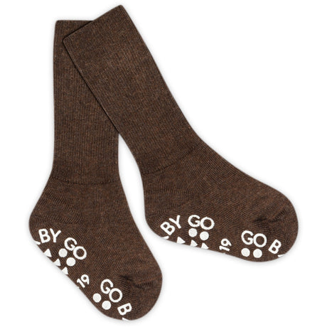 Gobabygo Brown Melange NonSlip Strømper Bomull