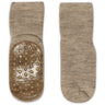 Gobabygo Light Brown Melange Ull Strømper Anti-Slip