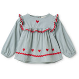 Flöss Light Blue Gingham Ellis Bluse