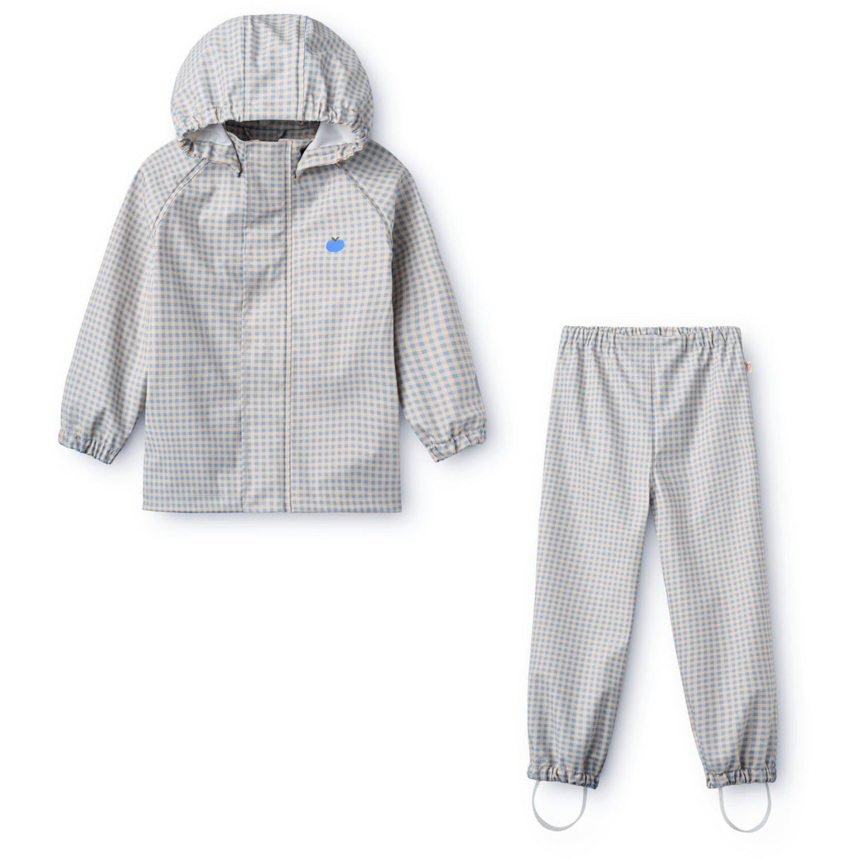 Flöss Light Blue Gingham Dew Regntøy Sett