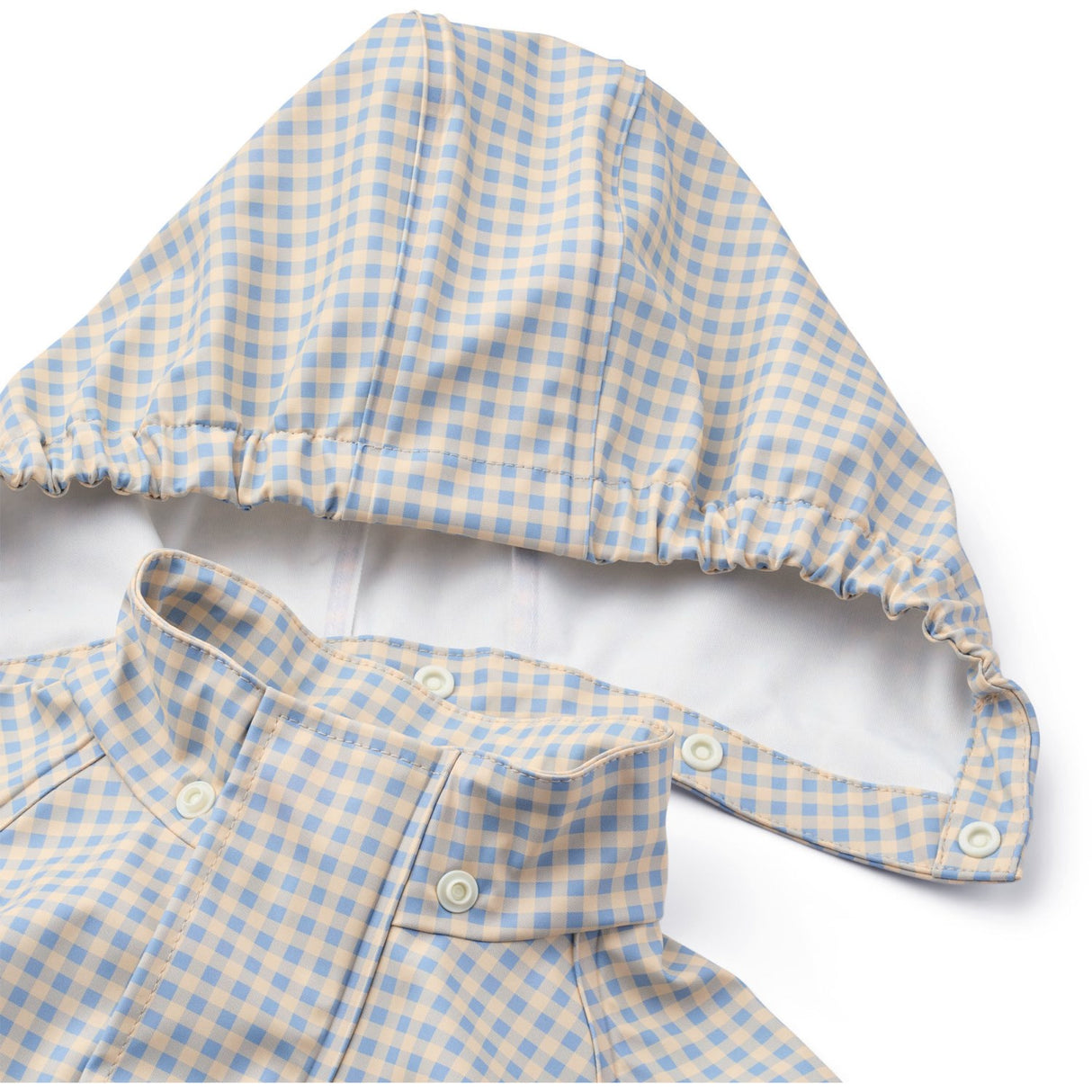 Flöss Light Blue Gingham Dew Regntøy Sett