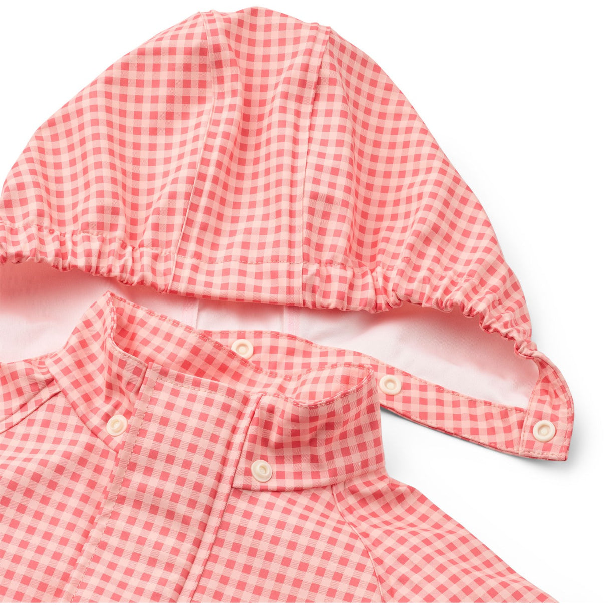 Flöss Pink Rose Gingham Dew Regntøy Sett