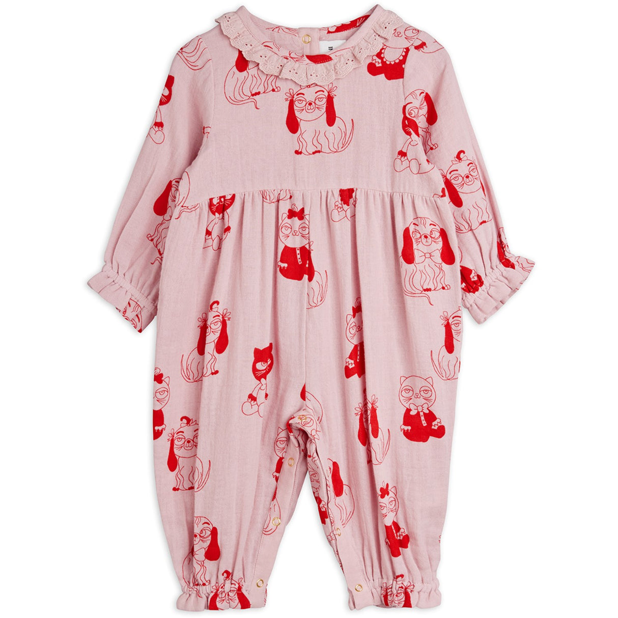 Mini Rodini Pink Minibabies Aop Woven Buksedrakt