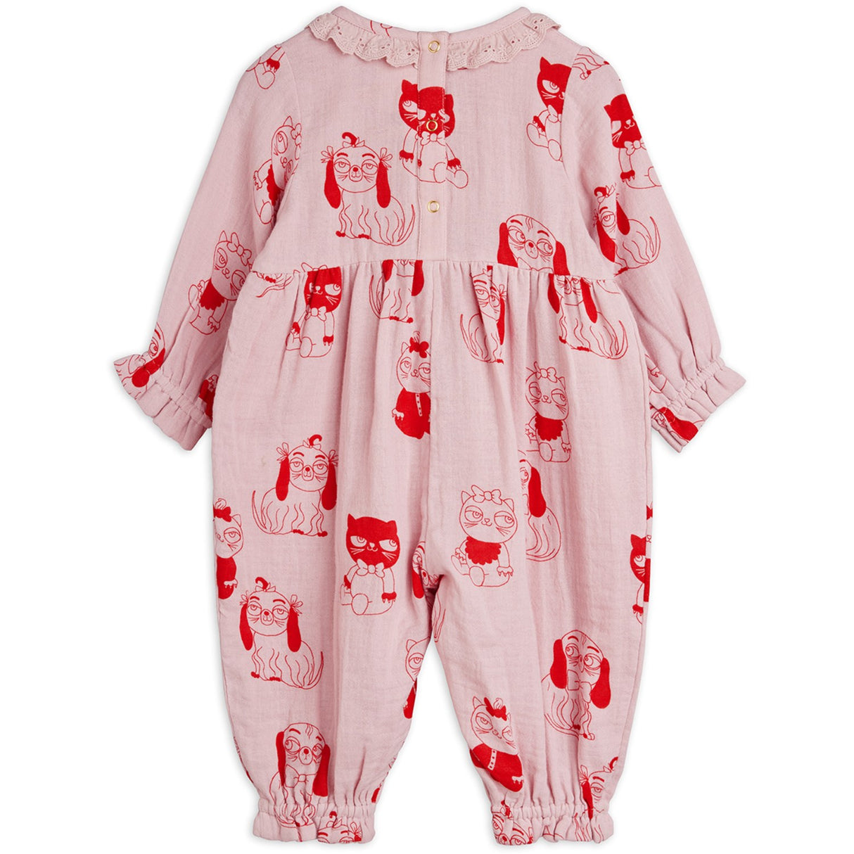 Mini Rodini Pink Minibabies Aop Woven Buksedrakt