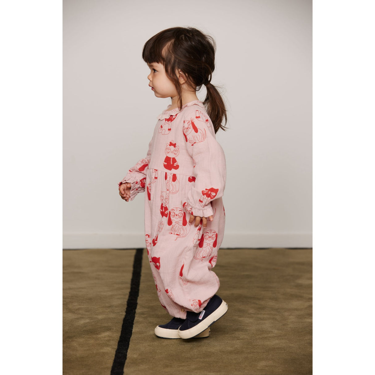Mini Rodini Pink Minibabies Aop Woven Buksedrakt