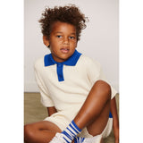 Mini Rodini Off-White Cable Strikk Polo Skjorte