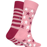 Tommy Hilfiger Pink Kids Strømper 2-Pakning Stars Og Stripes