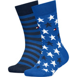 Tommy Hilfiger Bright Blue Kids Strømper 2-Pakning Stars Og Stripes