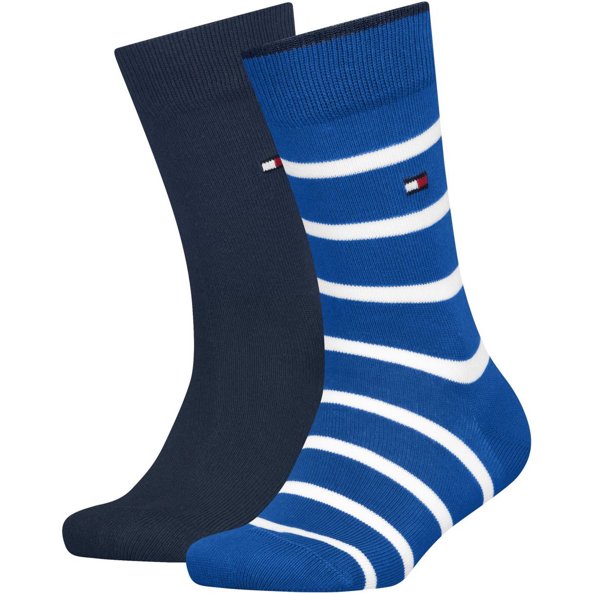 Tommy Hilfiger Bright Blue Kids Strømper 2-Pakning Breton Stripe