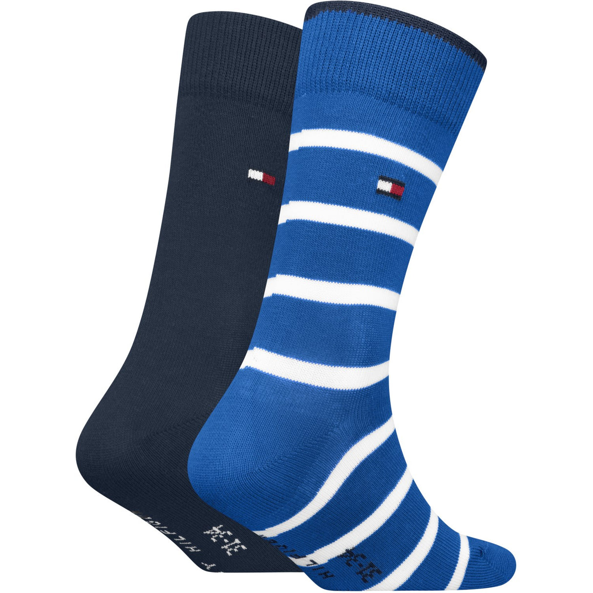 Tommy Hilfiger Bright Blue Kids Strømper 2-Pakning Breton Stripe