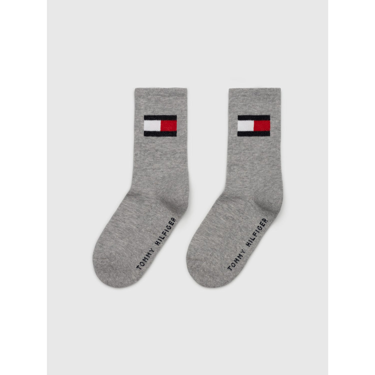 Tommy Hilfiger Grey Melange Kids Strømper 2-Pakning Flag