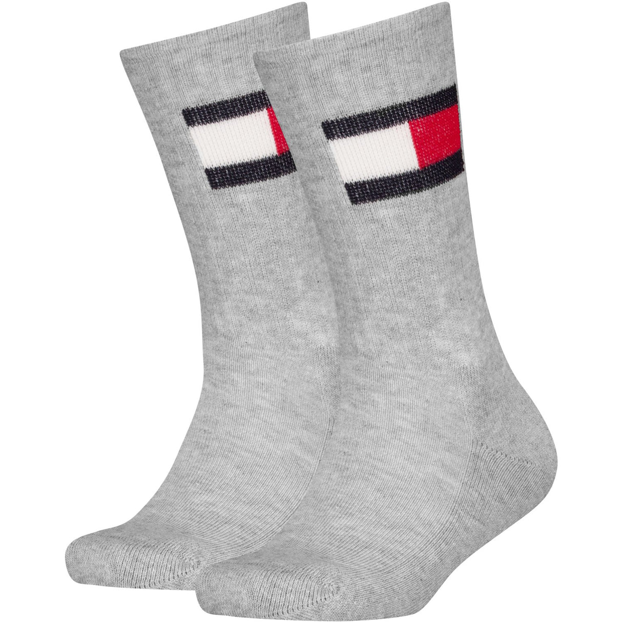 Tommy Hilfiger Grey Melange Kids Strømper 2-Pakning Flag