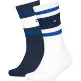 Tommy Hilfiger Bright Blue Kids Strømper 2-Pakning Sport Stripe